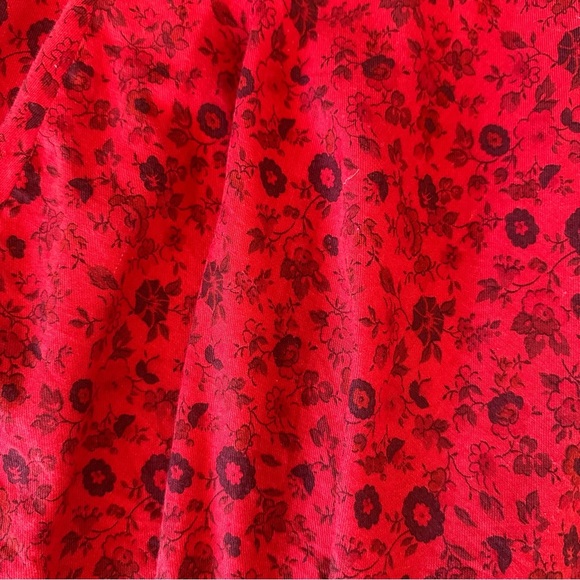 Vintage Carole Little Red Floral Skirt Saint Tropez West - Picture 7 of 8